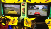 Máquina de jogo de vídeo excedida a fichas das corridas de carros para o jogador 1-4