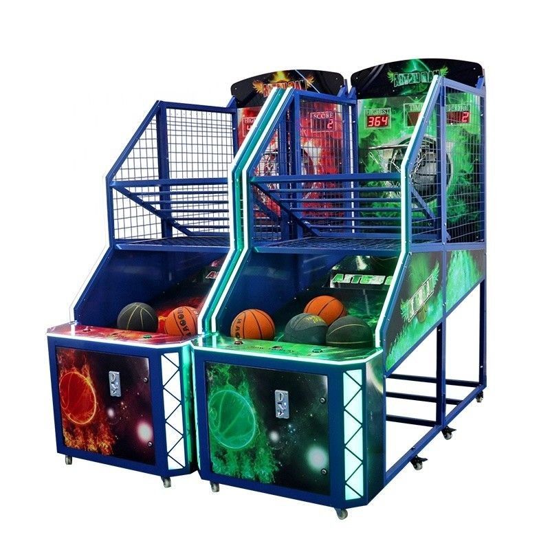 Cor azul verde alaranjada extravagante da máquina de jogo de arcada do basquetebol da rua do tiro 